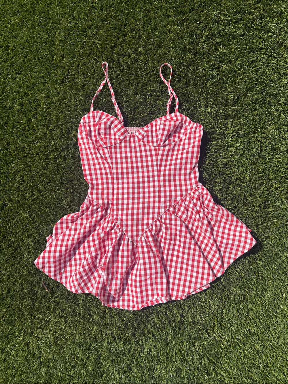 Plaid Mini Ruffle dress